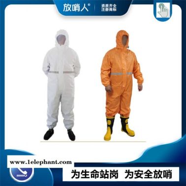放哨人FSR0201(白)轻型防护服   连体带帽防护服  防渗透、耐洗涤 化学防化服  可重复使用cn