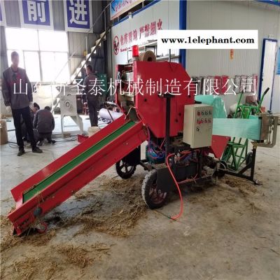 全自动打捆包膜机视频 全自动青储玉米打包机 全自动青储饲料打包机图2
