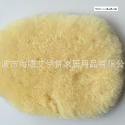 厂家直销 单面1524真羊毛手套 洗车手套 熊掌打沫擦车手套图2