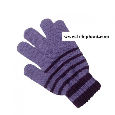 厂家处理 儿童条纹魔术手套  腈纶针织手套 保暖手套 logo可定制图4