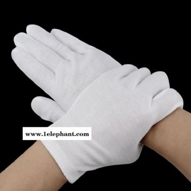 中绸纯棉手套 白色纯棉劳保手套加厚防滑耐磨搬砖防护手套 可印字
