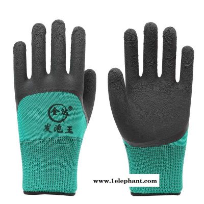 劳保手套耐磨乳胶发泡手套防滑透气工作劳动手套图2