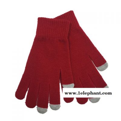 厂家直销男女魔术针织手套 内拉绒保暖护手手套 五指户外保暖手套图2