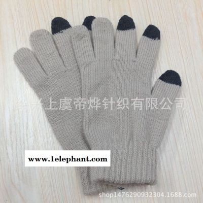 厂家直销男女连指针织手套 内拉绒保暖护手手套 logo定制触屏手套图5