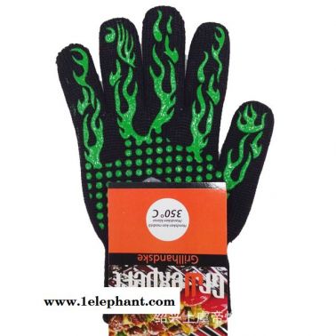 厂家批发零售涤棉加厚微波炉专用 烘焙隔热阻燃防护双面硅胶手套