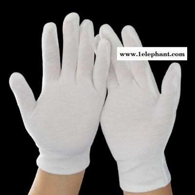中绸防护白色劳保手套 加厚耐磨防滑工地手套 非一次性可重复使用