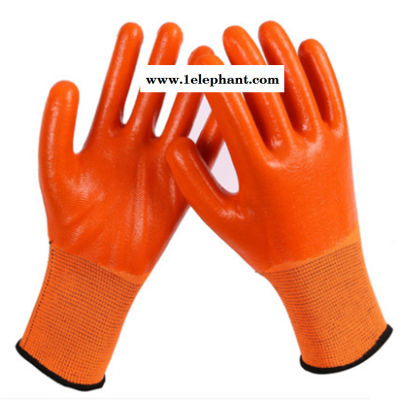 浸胶耐磨尼龙十三针pvc挂胶手套耐磨手套全挂白胶防割手套瓦工手套图2