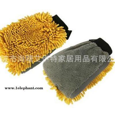 洗车擦车用品 清洁工具 二合一雪尼尔洗车手套多功能超细纤维手套图3