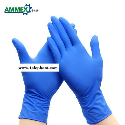 爱马斯食品级一次性丁腈橡胶医用检查手套 爱马斯一次性手套食品餐饮级丁晴橡乳胶实验室女家务医图2