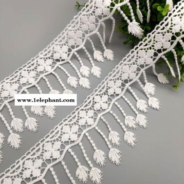 水溶花边棉线流苏花边婚纱裙摆装饰叶子吊须花边