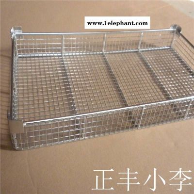 医用不锈钢包角清洗篮筐 消毒灭菌网篮厂家图2