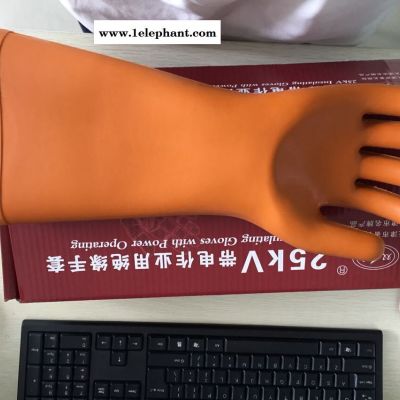 广州35KV双安牌防电绝缘手套+10kv高压天然橡胶防护手套图3