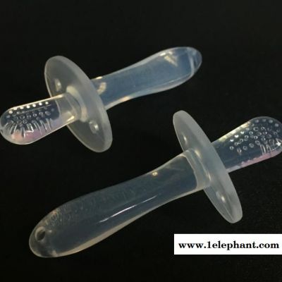 宝宝硅胶牙胶 婴儿牙刷（有把手） 磨牙棒软牙刷图2