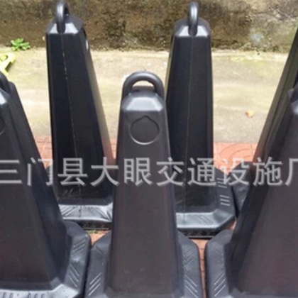 厂家直销塑料方锥 禁止停车广告路锥 大眼牌黑色反光路障可定制图2