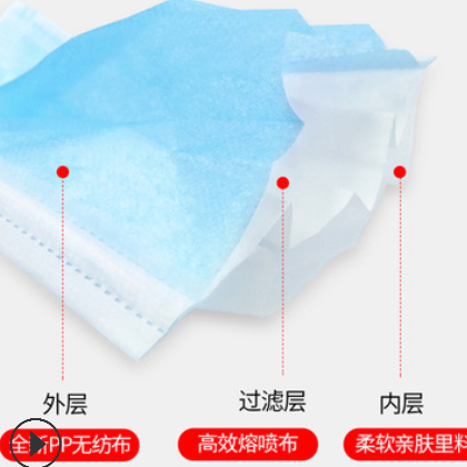 现货12只装成人一次性口罩袋独立包装熔喷布三层防护图3