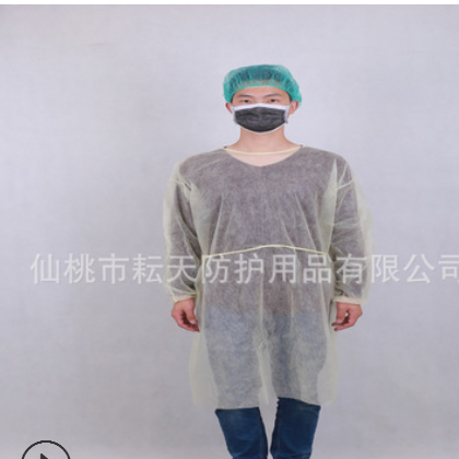 批发一次性无纺布隔离衣 橡筋袖口长衫防尘图2