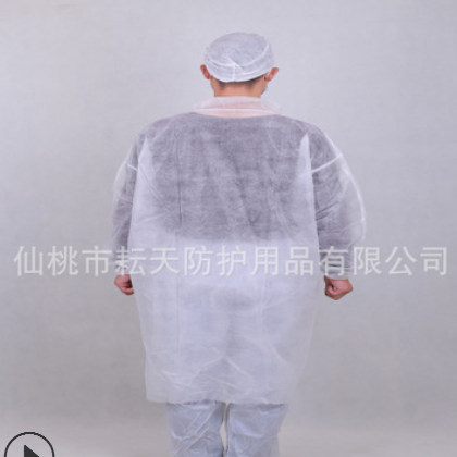 批发PP SMS 一次性无纺布工作服 有口袋 无口袋 实验服 防尘服图3