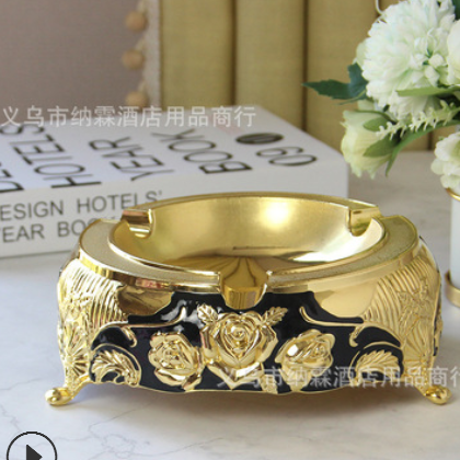 欧式镀银镀金金属烟缸KTV酒吧烟缸合金烟灰缸（可订制颜色）图3