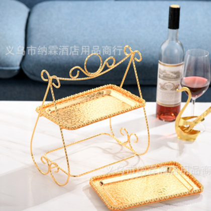 金属镀银迷你零食碟 点心盘干果盘 试吃盘 杯子蛋糕盘展示架奢华图2