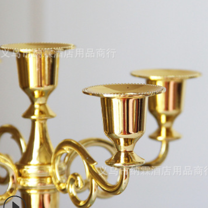 欧式外贸新款五头烛台花托 家居婚庆酒店摆件合金工艺品现货批发图3