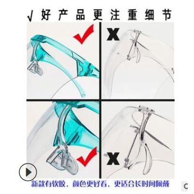 厂家直供PC透明全脸防护罩 防飞沫防油烟塑料太空镜防护面罩现货图2