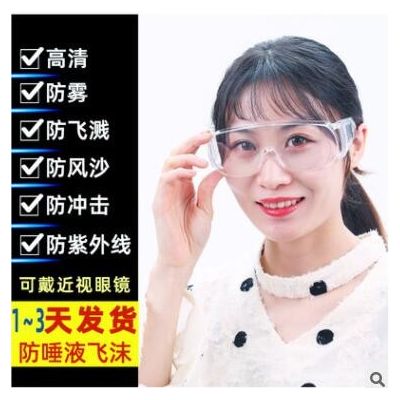 厂家直供护目镜防飞沫风沙防尘 百叶窗防雾透明安全防护眼镜现货图2