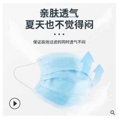 一次性口罩三层防尘透气含熔喷布防护黑色白色民用成人彩色口罩图3