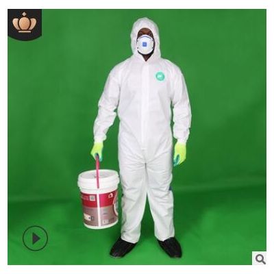 仙万里一次性SF透气膜防护服连体带帽防水防尘漆养殖防疫工作服图3
