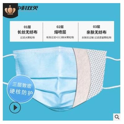 厂家现货 灭菌 三层防护平面型 医用外科口罩 医用口罩 10片装图3