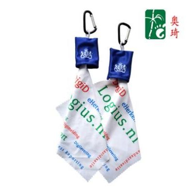 东莞厂家批发便携式眼镜布袋 细纤维钥匙扣眼镜布图3