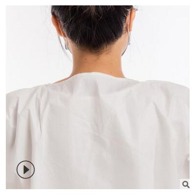 现货一次性食品厂无尘车间劳保工作防护参观服扣子SF透气膜实验服图2