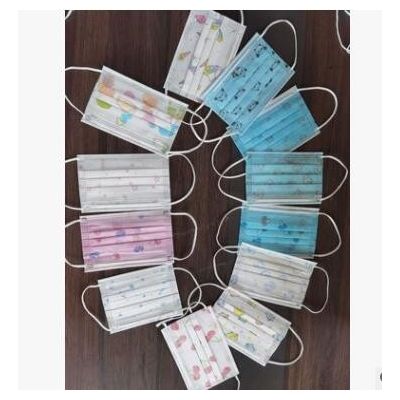 雨程儿童口罩一次性防护幼儿园小学生熔喷布幼童印花口罩3D立体图2