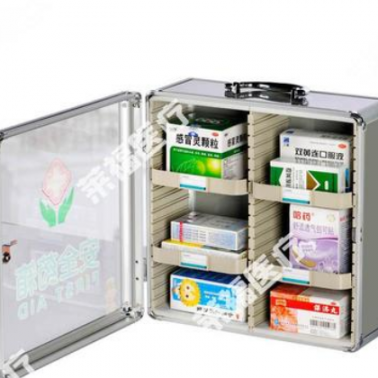 批发定制壁挂式小药箱铝合金安全药箱 家庭药品收纳箱 工厂急诊箱