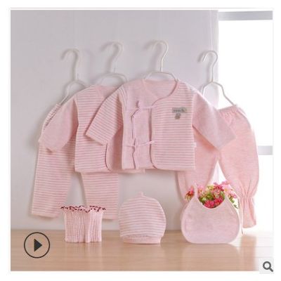 2021新款新生儿礼盒四季棉7件套衣服婴儿内衣彩棉七件套装礼盒款图2