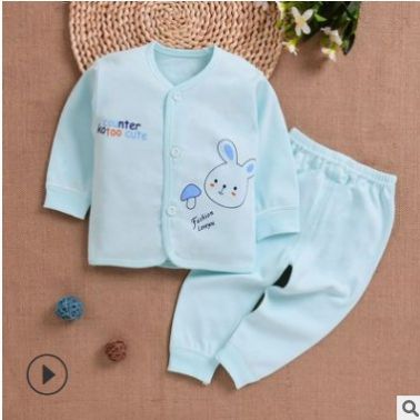 2021新款婴幼儿棉毛两件套新生儿衣服四零精梳棉质内衣宝宝套装