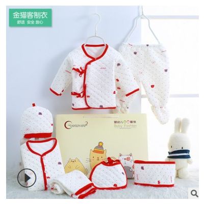 2021新款 婴幼儿礼盒套装保暖七件套新生儿满月衣服用品批发图3