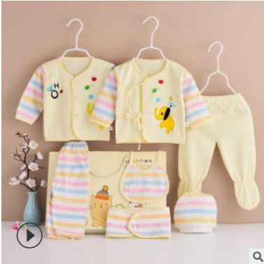 2021新款婴幼儿男女宝宝棉质七件套厂家直供新生儿礼盒套装