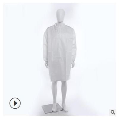 一次性防护衣透气膜防尘纽扣式防护服实验室参观服加厚隔离衣批发图2