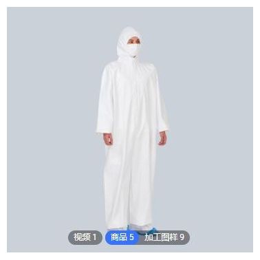 瑞康一次性白色无纺布连体防护服 65g带隐形拉链防尘连体防护服