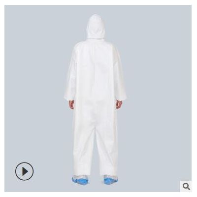 一次性防水防尘透气防护服带隐形拉链弹性袖口连体防护服厂家直供图2