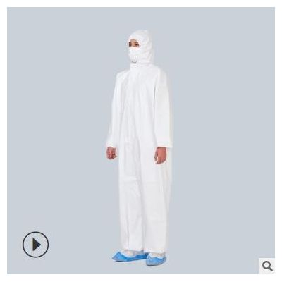 一次性防水防尘透气防护服带隐形拉链弹性袖口连体防护服厂家直供图3
