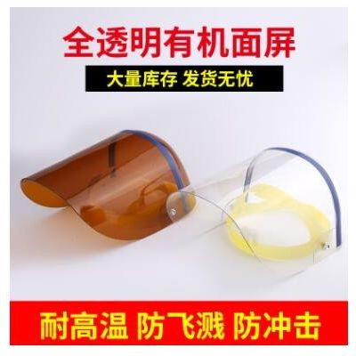 【全有机面罩】透明玻璃防护面罩防飞溅防冲击头戴式全封闭电气焊图3