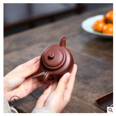 宜兴名家紫砂壶全手工刻字 高德钟茶壶球孔过滤140毫升小容量茶具图3