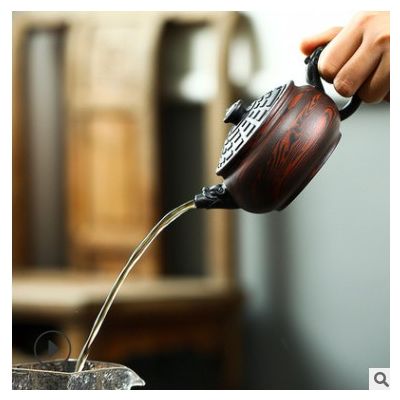 宜兴名家创意款紫砂壶 全手工龙升茶壶八卦壶盖绞泥茶具一件代发