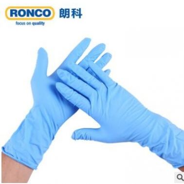 RONCO朗科一次性丁腈手套加长加厚耐磨劳保工业汽修工作防护手套
