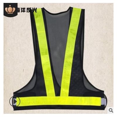 透气反光马甲V型渔网布背心红色反光衣交通路政环卫工地反光背心图3