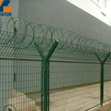 监狱刀片刺网护栏网 监狱钢网墙 看守所警戒围栏防攀爬护栏网厂家