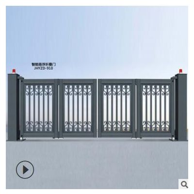 专业定制批发智能悬浮折叠门 别墅大门豪华铝艺悬浮摆折门安装图3