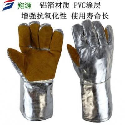 铝箔耐高温手套电焊掌心加牛皮烤箱烧烤隔热阻燃防护焊工手套图2