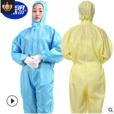 防静电防尘防护工作服食品车间无尘洁净服防静电连体连帽服装定制图3